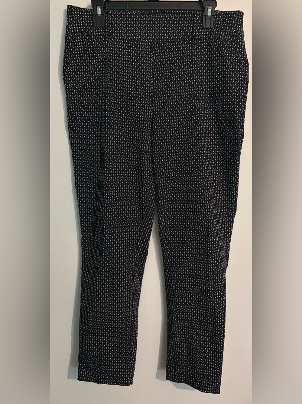 Jules & Leopold Geometric Pattern Womens Large Pull On Black White Ankle Pant
